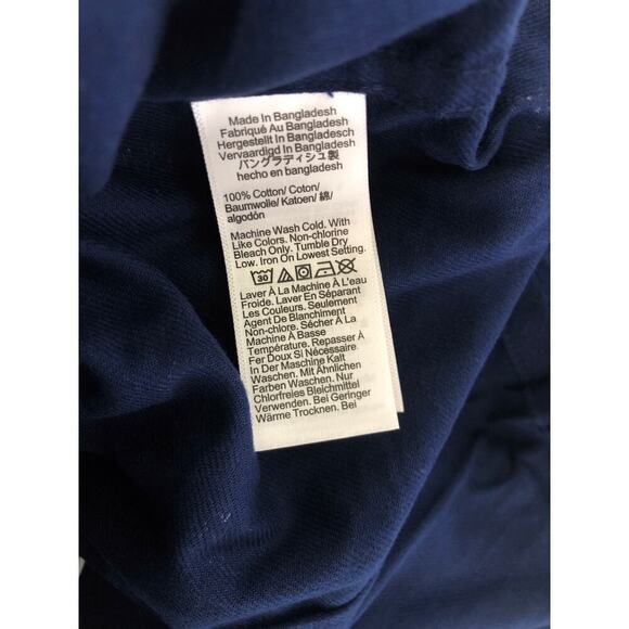 J. Crew Factory Snowflake Pajama Top Flannel Button Front Antique Navy NWT L - Picture 5 of 6